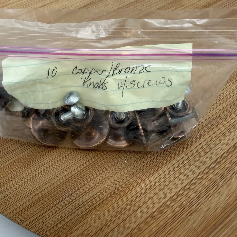 Aged Hammered‎ Copper Cabinet Knob Round Drawer Antique Style Set Of 10 Knobs